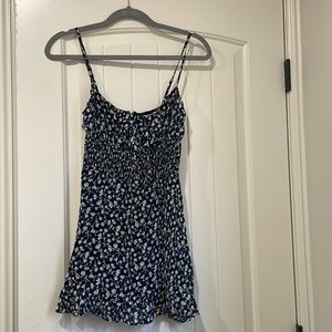 Blue and white flower print reformation dress sz 0